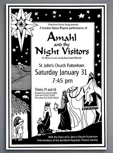 Illustrated theater poster for Amahl and the Night Visitors.