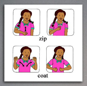 American Sign Language book illustration sample