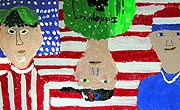 Thumbnail - 5th grade ceiling tile self-portraits